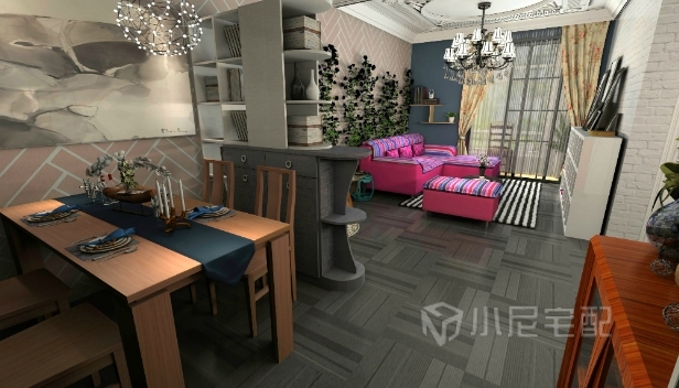 69.07㎡/兩室兩廳一衛(wèi)/混搭