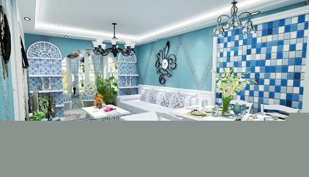 90㎡/兩室兩廳一衛(wèi)/地中海