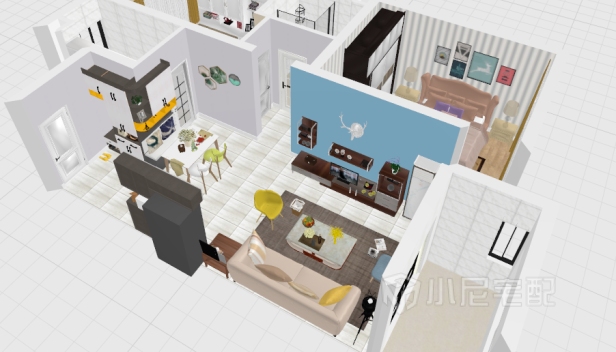 80㎡/兩室一廳一衛(wèi)/現(xiàn)代